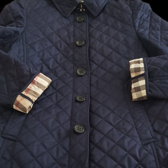 Burberry Brit Navy Blue Quilted Women Jacket M - Picture 5 of 6